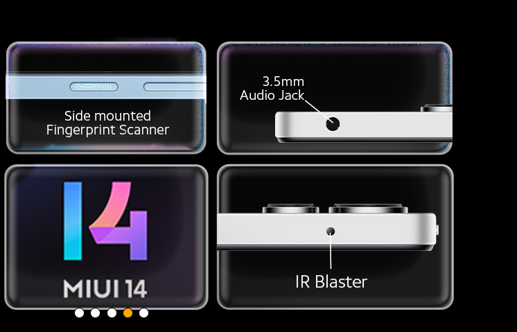 Redmi 12 5G Finger print Sensor MIUI 14 OS IR Blaster and 3.5 mm Audio Jack